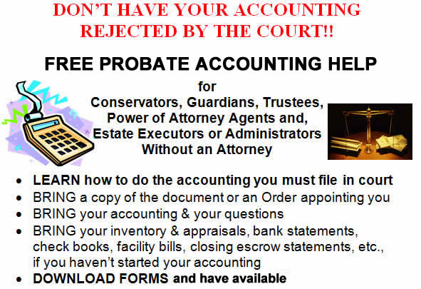 Free Probate Accounting Workshop