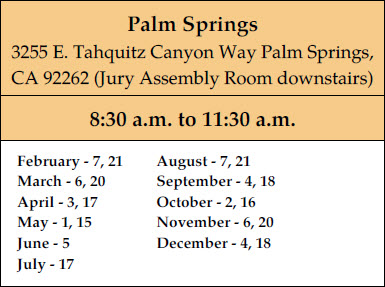 Conservatorship and Guardianship Workshop - Palm Springs Schedule