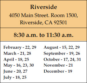 Conservatorship and Guardianship Workshop - Riverside Schedule