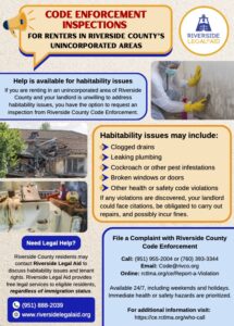 Code Enforcement Inspections flyer for Riverside County renters